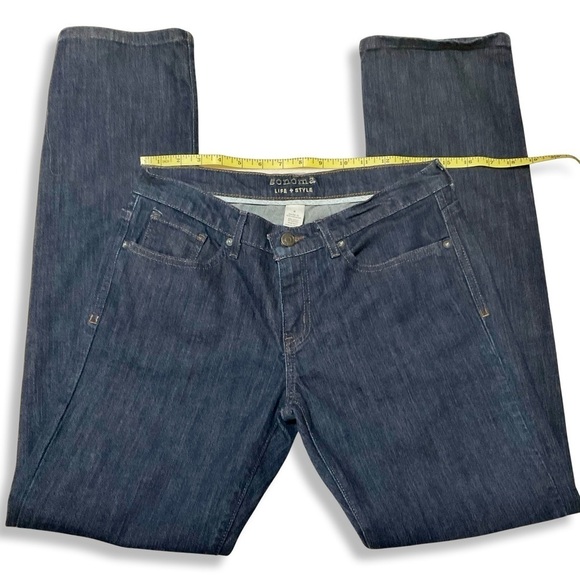 Sonoma Jeans Womens 8 Modern Fit Low Rise Straight Preppy Dark Wash Blue Stretch - Picture 6 of 9